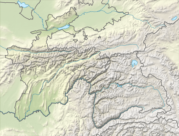 Tajikistan rel location map