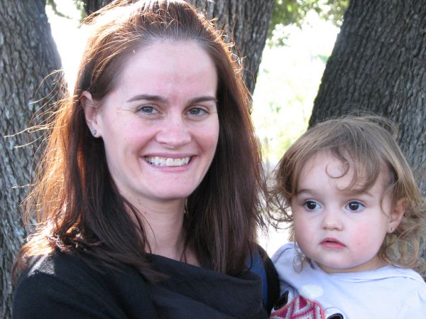 Jody Minnick and her daughter at the dedication ceremony for the Dr. Johnny Reyna Center for Cancer Treatment