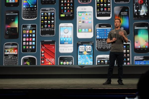Mark Zuckerberg on stage at Facebook's F8 Conference