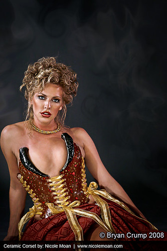 Morgan poses in a Nicole Moan Ceramic Corset