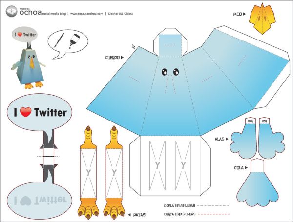 Twitter Bird - Paper Toy