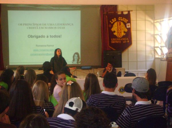 Palestra no Seminário de Desenvolvimento de Lideranças do Distrito LEO L D-9 em Urussanga