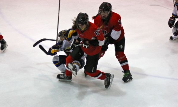 The 2012 Chicago Fury U14 AAA Girls Hockey Team vs Naperville Sabres Boys Pee Wee's in an exhibition game at Rocket Ice Arena in Naperville, Illinois on February 22nd, 2013.