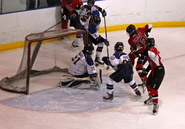 The 2012 Chicago Fury U14 AAA Girls Hockey Team vs Naperville Sabres Boys Pee Wee's in an exhibition game at Rocket Ice Arena in Naperville, Illinois on February 22nd, 2013.