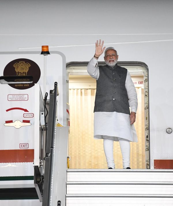 Prime Minister Shri Narendra Modi emplanes for Tokyo