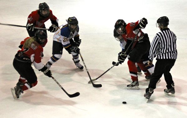 The 2012 Chicago Fury U14 AAA Girls Hockey Team vs Naperville Sabres Boys Pee Wee's in an exhibition game at Rocket Ice Arena in Naperville, Illinois on February 22nd, 2013.