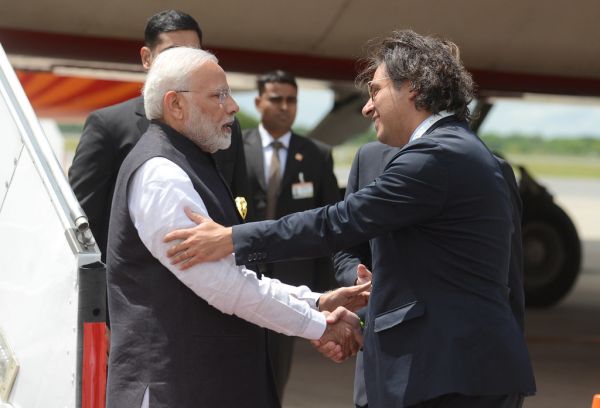 Llegada de Narendra Modi, primer ministro de India