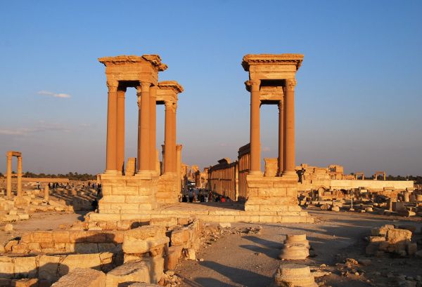 The Tetrapylon in Palmyra (Arabic: تدمر Tadmur‎), Syria