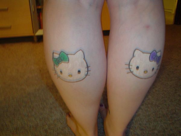 blurry pic of my hello kitty tattoos