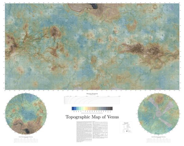 Topographic map of Venus