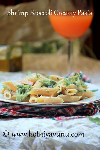 Shrimp Broccoli Creamy Penne Pasta Recipe (2)