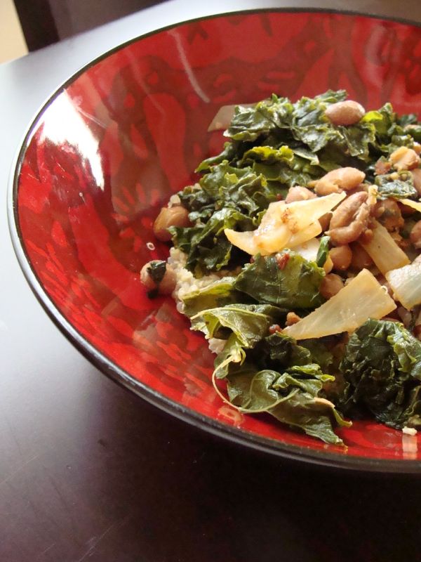 Garlic Beans and Kale with Quinoa