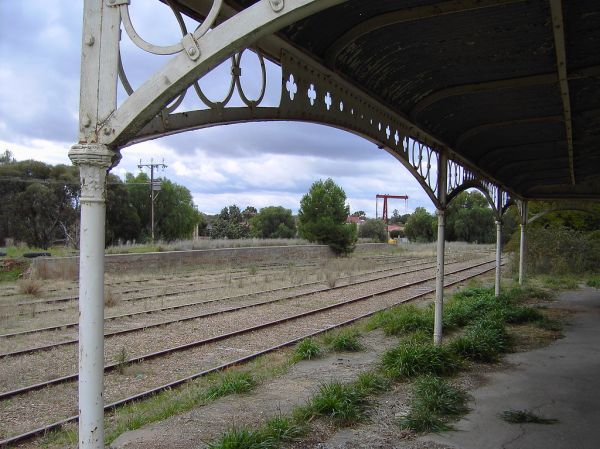 Wrought iron veranda supports of the Saddleworth Railway Station in South Australia. Now abandonned.