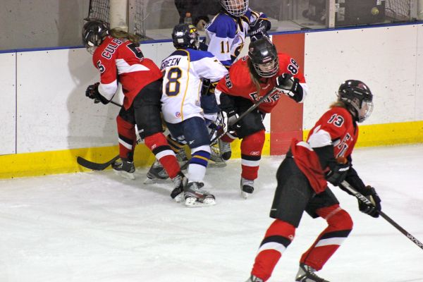 The 2012 Chicago Fury U14 AAA Girls Hockey Team vs Naperville Sabres Boys Pee Wee's in an exhibition game at Rocket Ice Arena in Naperville, Illinois on February 22nd, 2013.