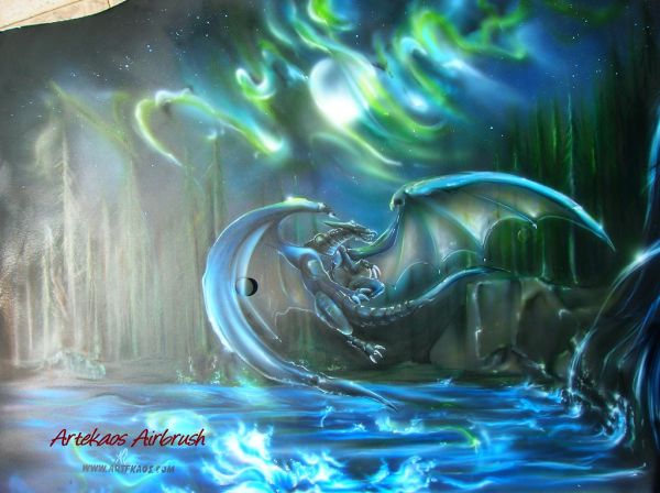Aerografie draghi by Artekaos Airbrush