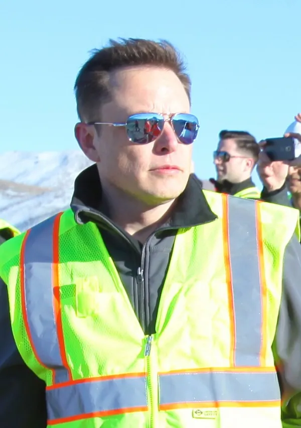 Elon Musk oveseeing the construction of Gigafactory