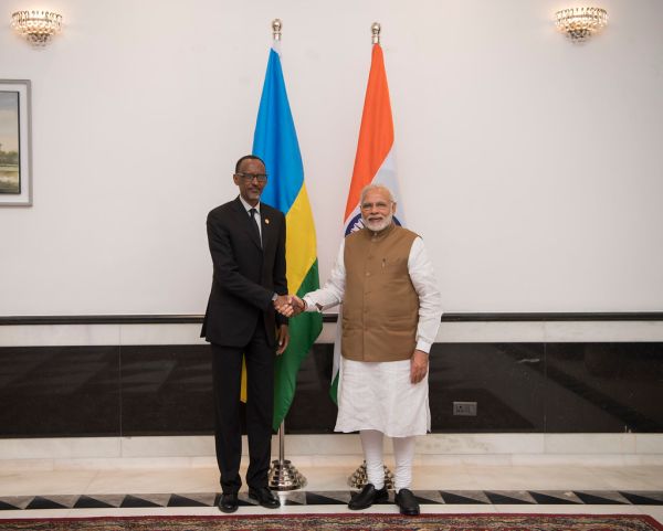 President Kagame meets with Prime Minister of India Narendra Modi on the sidelines of the International Solar Alliance (ISA) Founding Summit | New Delhi, 11 March 2018