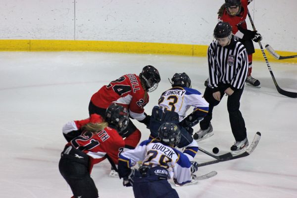 The 2012 Chicago Fury U14 AAA Girls Hockey Team vs Naperville Sabres Boys Pee Wee's in an exhibition game at Rocket Ice Arena in Naperville, Illinois on February 22nd, 2013.