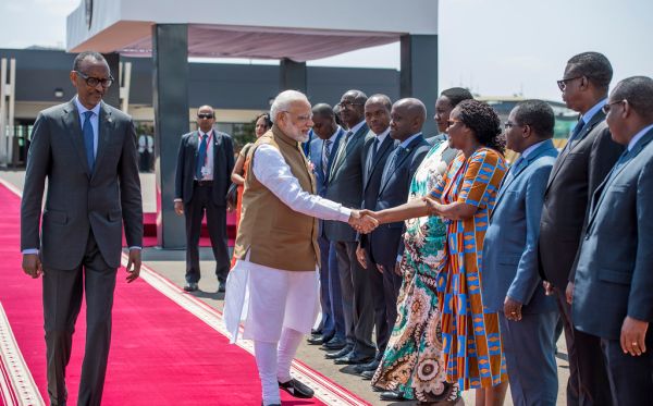 President Kagame bids farewell to Indian Prime Minister Narendra Modi as he departs Rwanda marking the end of his two day State Visit | Kigali, 24 July 2018