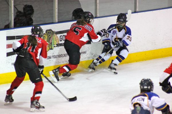 The 2012 Chicago Fury U14 AAA Girls Hockey Team vs Naperville Sabres Boys Pee Wee's in an exhibition game at Rocket Ice Arena in Naperville, Illinois on February 22nd, 2013.