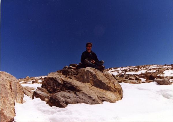Falsalama meditating at Drolma-La pass, Mount Kailash Kora, Ngari, West Tibet.