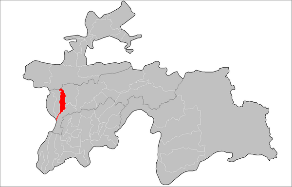 Location of Hisor District in Tajikistan