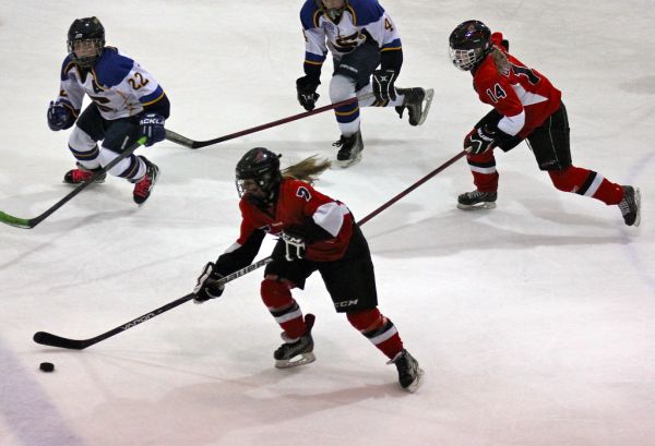 The 2012 Chicago Fury U14 AAA Girls Hockey Team vs Naperville Sabres Boys Pee Wee's in an exhibition game at Rocket Ice Arena in Naperville, Illinois on February 22nd, 2013.