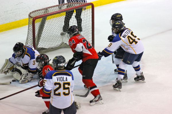 The 2012 Chicago Fury U14 AAA Girls Hockey Team vs Naperville Sabres Boys Pee Wee's in an exhibition game at Rocket Ice Arena in Naperville, Illinois on February 22nd, 2013.