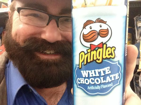 Mike Mozart going For the Pringles Potato Chip / Crisps Guy Mustache