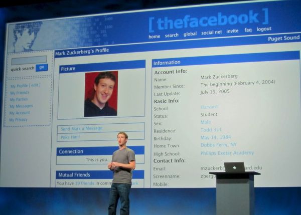 Mark Zuckerberg's original Facebook profile