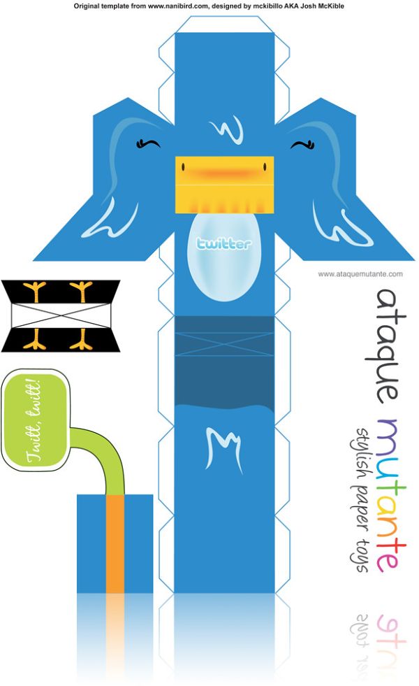 Twitter bird paper-toy