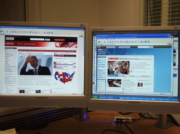 BBC News and BBC World Service sites on Obama's win