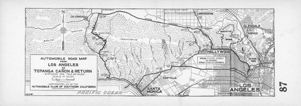 Automobile road map from Los Angeles to Topanga Canon and return, 1915 (AAA-SM-004587)