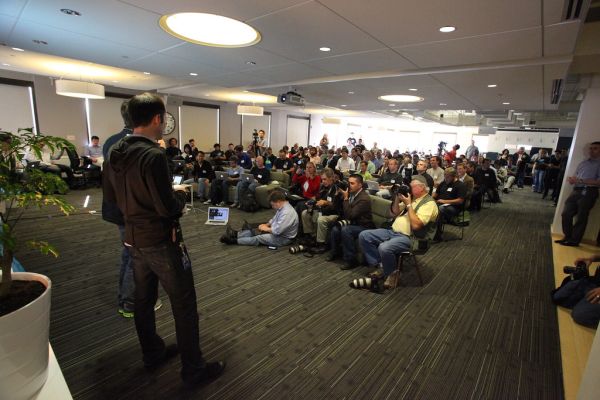 Ev and Biz introduce new Twitter design to world's tech press