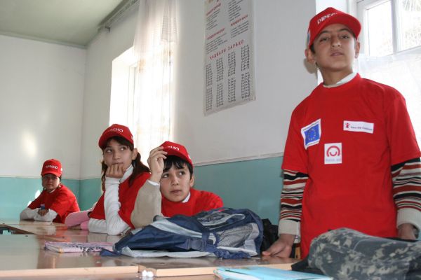 Educating school youth in natural disaster prevention, Tajikistan