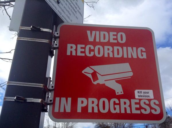 NSA Spying Surveillance Cameras Hidden Spy Cam Sign Warning Signs. Security Camera. Pics by Mike Mozart of TheToyChannel and JeepersMedia on YouTube. #NSA #SpyCam #HiddenCameras #SurveillanceCameras #SecurityCameras