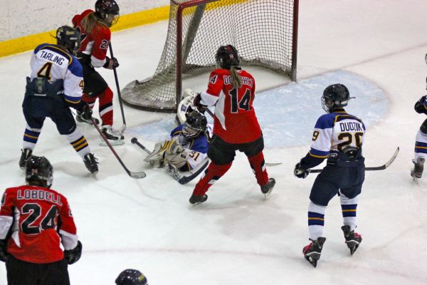 The 2012 Chicago Fury U14 AAA Girls Hockey Team vs Naperville Sabres Boys Pee Wee's in an exhibition game at Rocket Ice Arena in Naperville, Illinois on February 22nd, 2013.