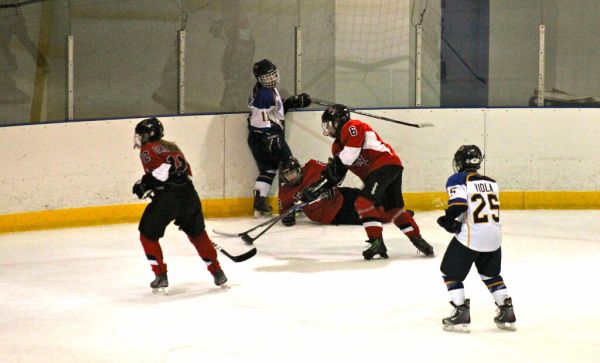 The 2012 Chicago Fury U14 AAA Girls Hockey Team vs Naperville Sabres Boys Pee Wee's in an exhibition game at Rocket Ice Arena in Naperville, Illinois on February 22nd, 2013.