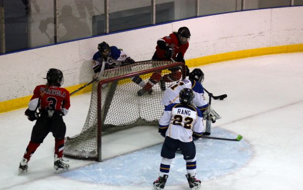 The 2012 Chicago Fury U14 AAA Girls Hockey Team vs Naperville Sabres Boys Pee Wee's in an exhibition game at Rocket Ice Arena in Naperville, Illinois on February 22nd, 2013.