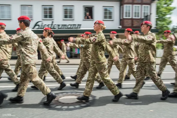 Royal Military Police on Parade in Bergen, Germany