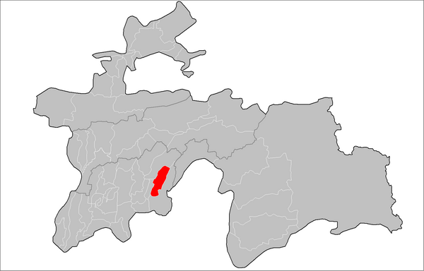 Location of Muminobod District in Tajikistan