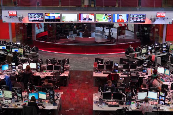 Live broadcast from the BBC news room