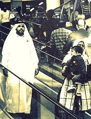 arab man on escalator