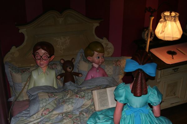 Wendy, Michael, and John Darling in Peter Pan's Flight