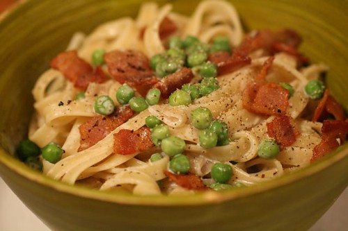 Pasta with Bacon and Peas