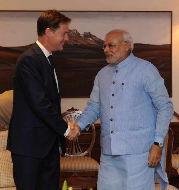 Nick Clegg with Narendra Modi
