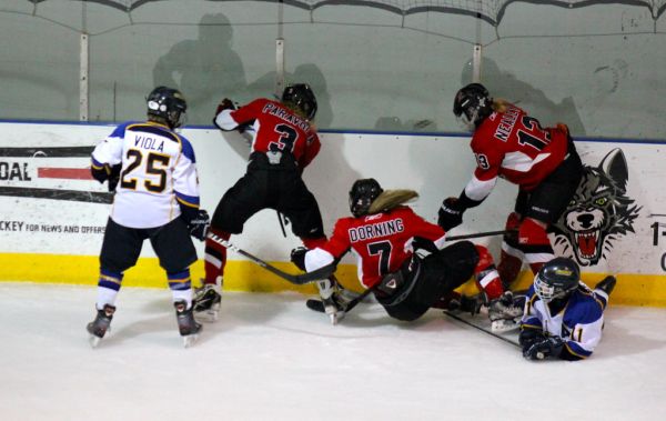 The 2012 Chicago Fury U14 AAA Girls Hockey Team vs Naperville Sabres Boys Pee Wee's in an exhibition game at Rocket Ice Arena in Naperville, Illinois on February 22nd, 2013.