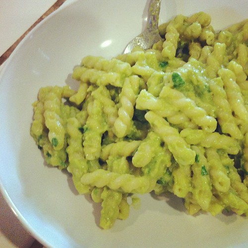 This is going to be a new go-to in my house: creamy avocado pasta, recipe courtesy of ohsheglows.com.