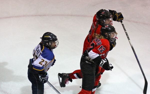 The 2012 Chicago Fury U14 AAA Girls Hockey Team vs Naperville Sabres Boys Pee Wee's in an exhibition game at Rocket Ice Arena in Naperville, Illinois on February 22nd, 2013.
