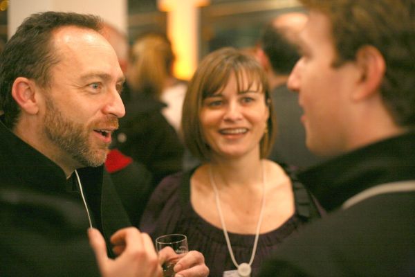 Jimmy Wales and Mark Zuckerberg face to face